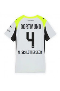 Borussia Dortmund Nico Schlotterbeck #4 Fotballdrakt Borte Klær Dame 2025-26 Korte ermer